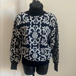 Meister Vintage Black and White Turtleneck Sweater. Preloved